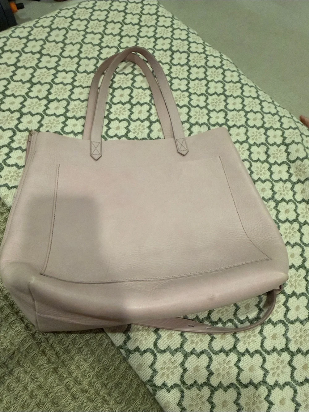 Madewell Leather Tote Bag in Dusty Rose